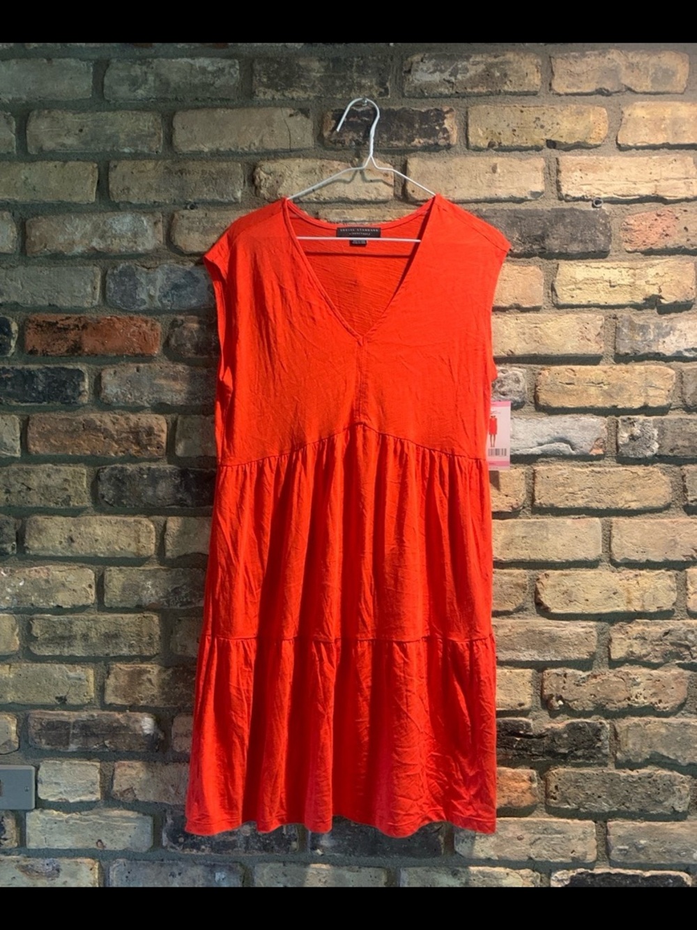 Social Standard women’s red summer dress NWT size small V-Neck Tiered Dress